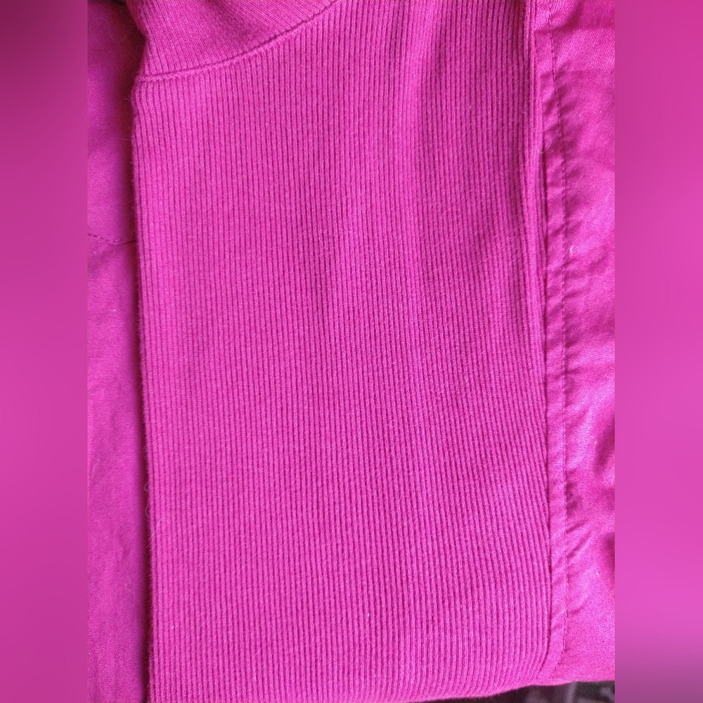 JMS Just My Size Women's Plus Size 3XG Dark Pink/Fuchsia Button Up Shirt Long Sl - Picture 8 of 10